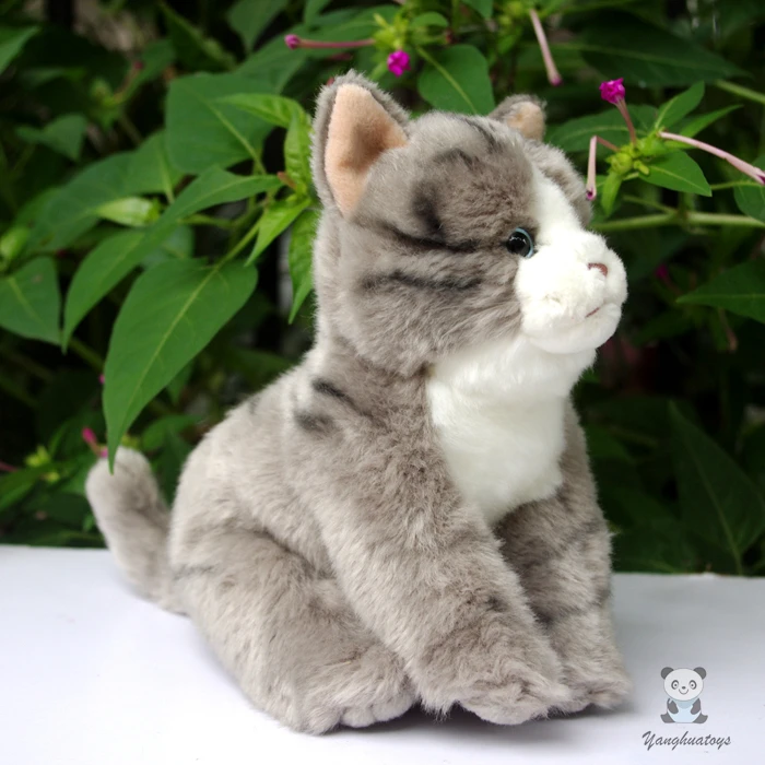 Плюшевая кукла кошка игрушка для девочек серые Коты игрушки детей подарок на