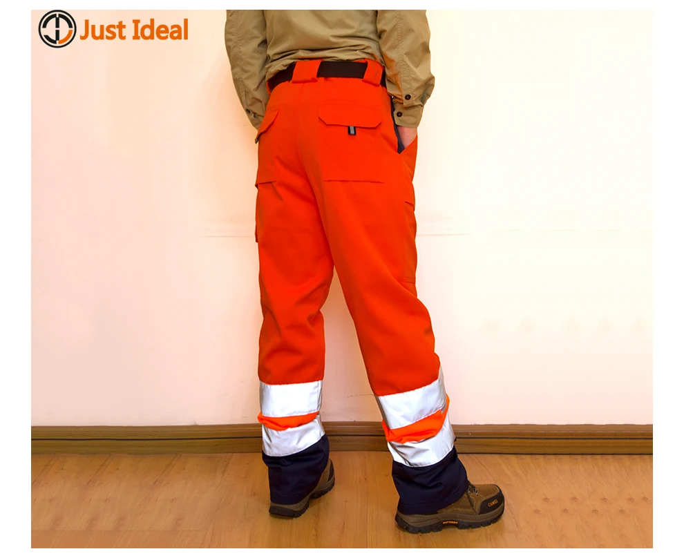 Мужские Hi-Vis брюки для девочек Детская безопасность спецодежды зимние штаны Водонепроницаемый дождь брюк 3 м светоотражающие полосы или желтый цвет оранжевый со стандартом EN ISO 20471 ID674