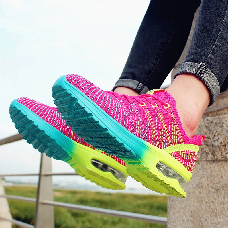 women running shoes summer cool breathable sneakers female athletic outdoor sports flywire walking max size 35-40 | Спорт и