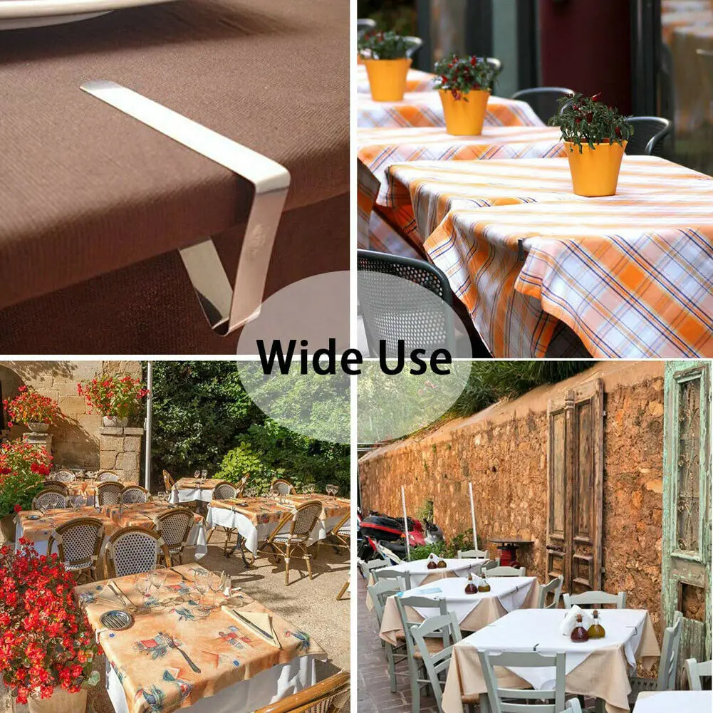 

12pcs Durable Stainless Steel Table Cover Cloth Clip Steel Tablecloth Clip Holder Party Wedding Supplies