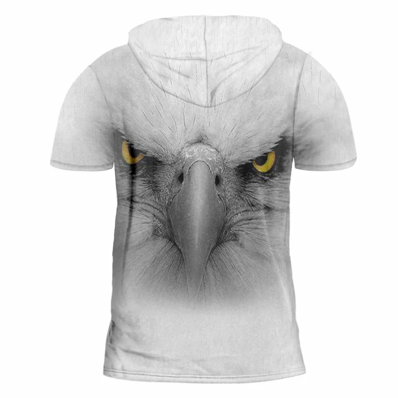 UJWI Мужская Новая футболка с рисунком жестокий зверь капюшоном 3D принтом Орел и