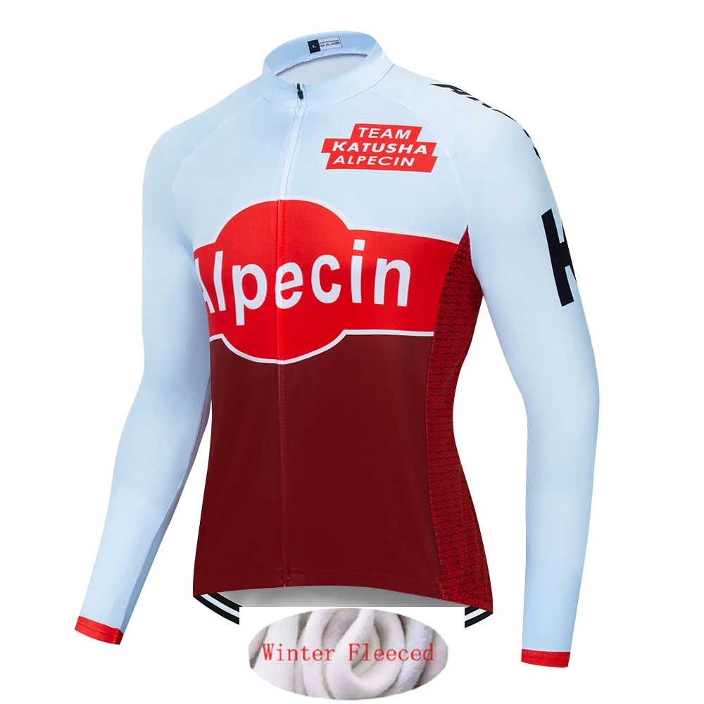 2 Новинка, Pro KATUSHA, Зимняя Теплая Флисовая велосипедная футболка с длинным рукавом, набор для спорта на открытом воздухе, ropa ciclismo, велосипедная одежда, 9D гелевая подкладка mtb - Цвет: 2