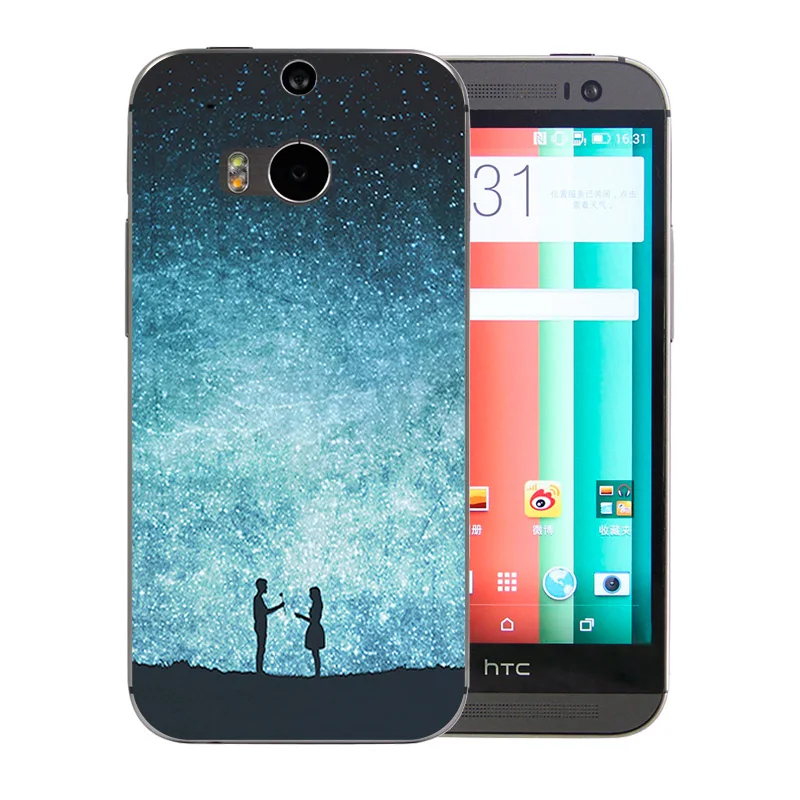 Задняя крышка для HTC One M8 Чехол мобильного телефона Мягкий Силиконовый ТПУ Capa с