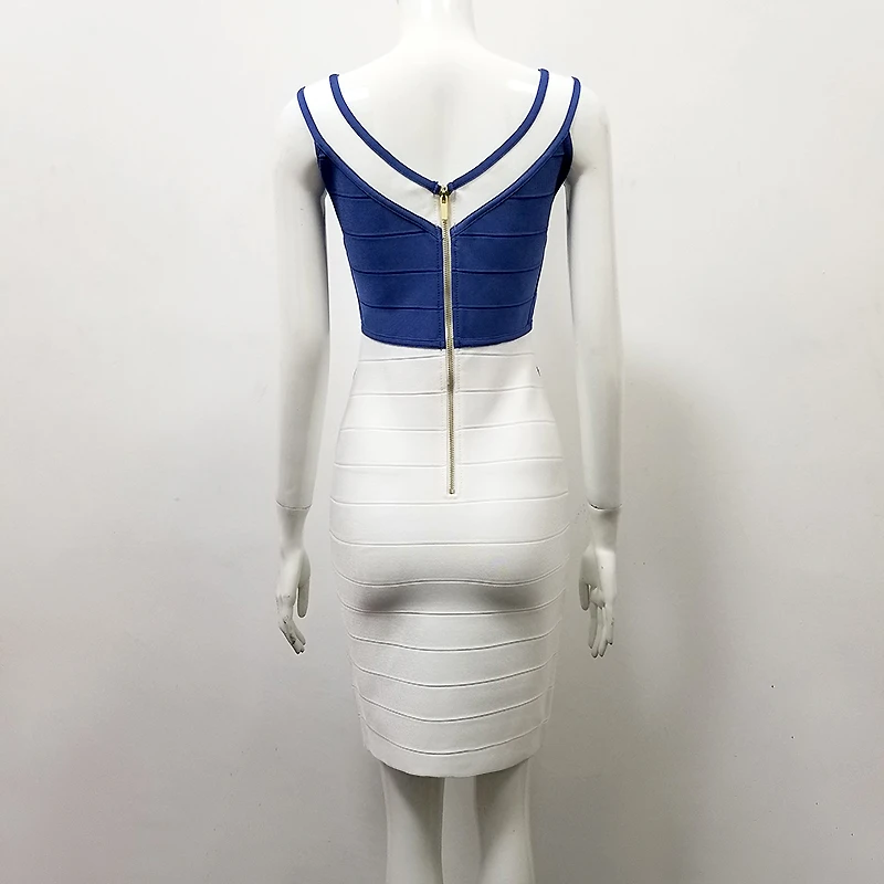 Одежда высшего качества белого и синего цвета в полоску v образным вырезом район