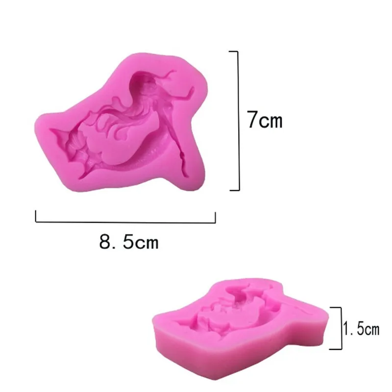 3D изображением русалки купальный костюм для девочек fondant (сахарная) силиконовая