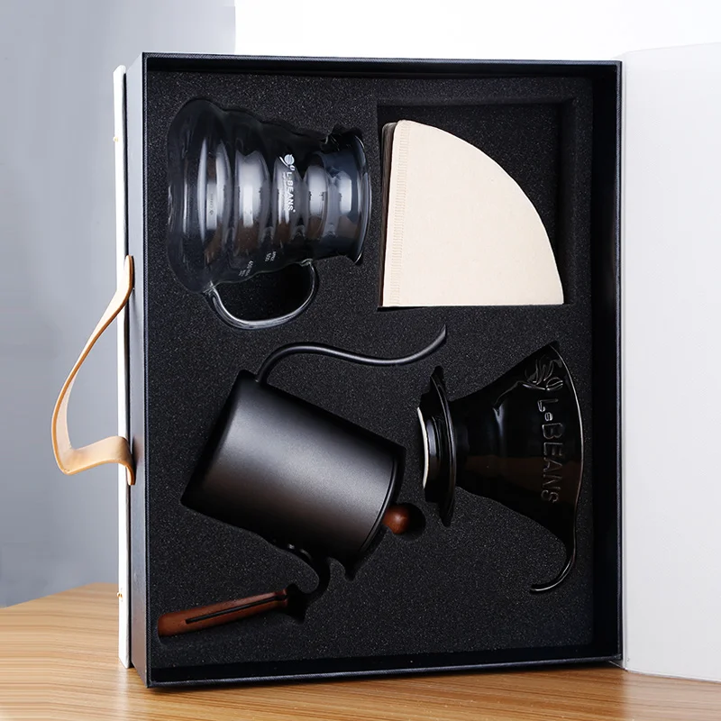Ручной Пробивной горшок Кофеварка набор Подарочная коробка капля фильтр чашка