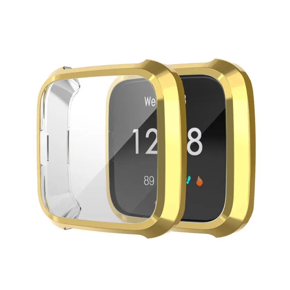 Подходит для Fitbit Versa Lite силиконовый защитный чехол гальванический защитный обложка чехол из ТПУ Для Fitbit Versa Lite лампа ТПУ - Цвет: Gold