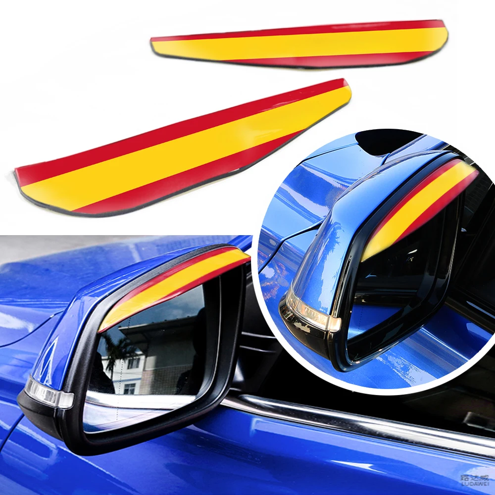 Автомобильное зеркало заднего вида для бровей дождевик Германия Испания флаг 3