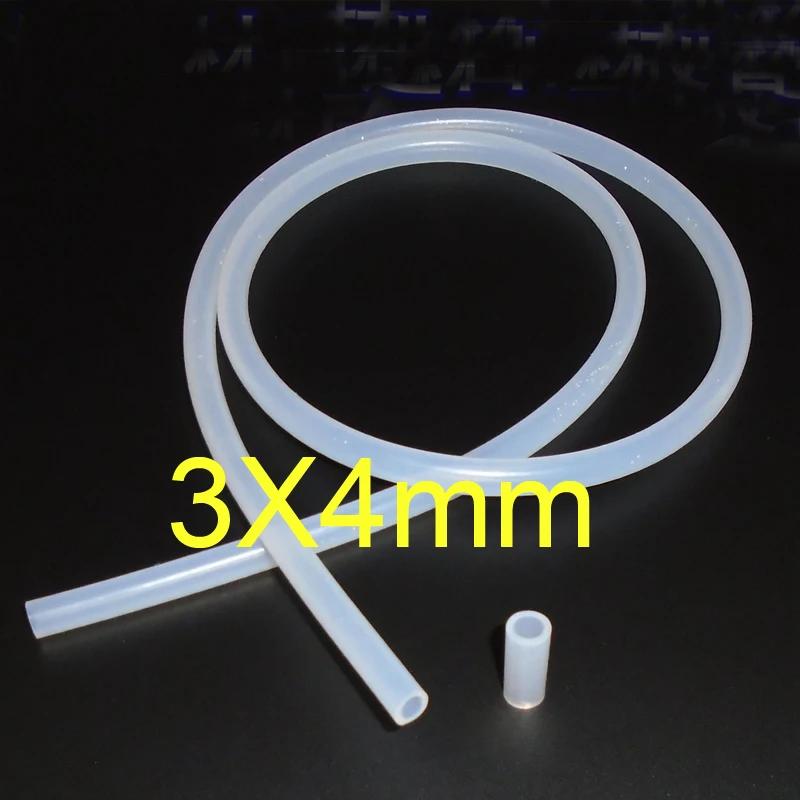 Силиконовая трубка 3 мм ID 4 OD 3x4 прозрачная силиконовая резиновая шланг FDA