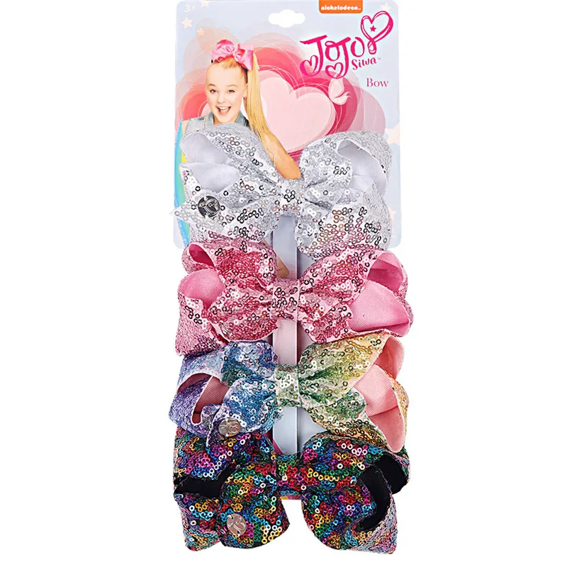 4 шт./компл. бант с радужным принтом из ленты для девочек ручной работы бутик