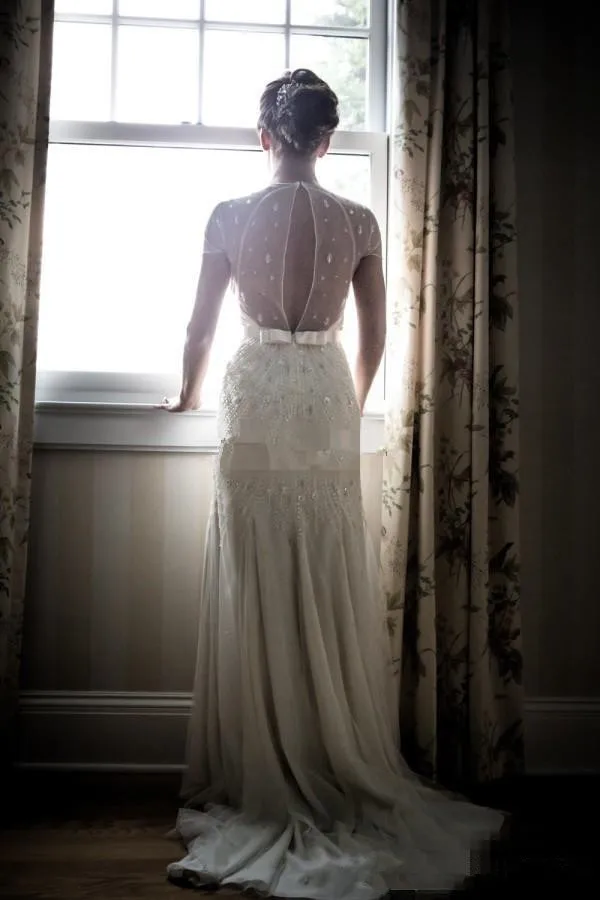 Винтажное свадебное платье Великий Гэтсби с рукавом 2019 V-образным вырезом