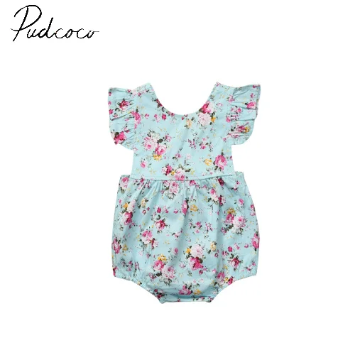 Pudcoco/Летний пуловер модный цельнокроеный комбинезон с цветочным рисунком и