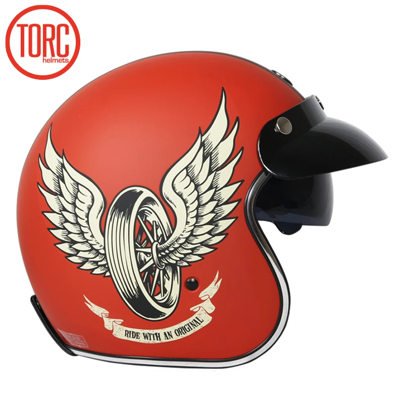Ретро TORC T57 moto rcycle шлем 3/4 с открытым лицом Cool skull casco cicleta Capacete внутренним