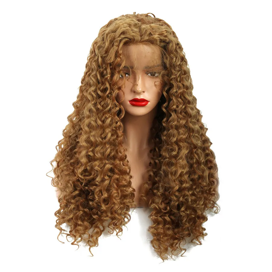 ZYA63-1 27 StrongBeauty 2" синтетический парик на кружеве для женщин длинные кудрявые коричневый/светлые парики Детские волосы - Цвет: ZYA63-1 27