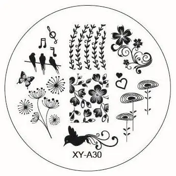XY-A30 1 шт. модный дизайн DIY лак для красоты художественный штамп с изображением для ногтей штамповочные пластины 3D шаблоны для дизайна ногтей трафареты инструменты для маникюра - Цвет: XY-A30