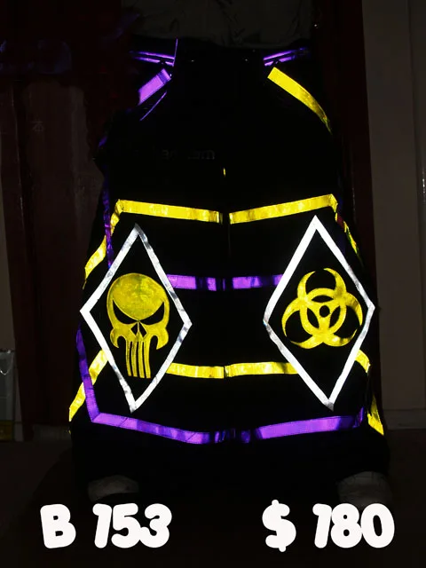 Модные стороннее био перчатки Raver руды техно Shuffle танцевальные брюки шланг