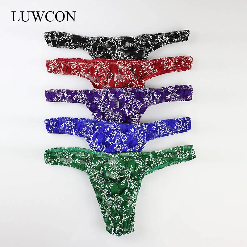LUWCON 4 шт./лот кружевное Мужское нижнее белье стринги G мужские сексуальные