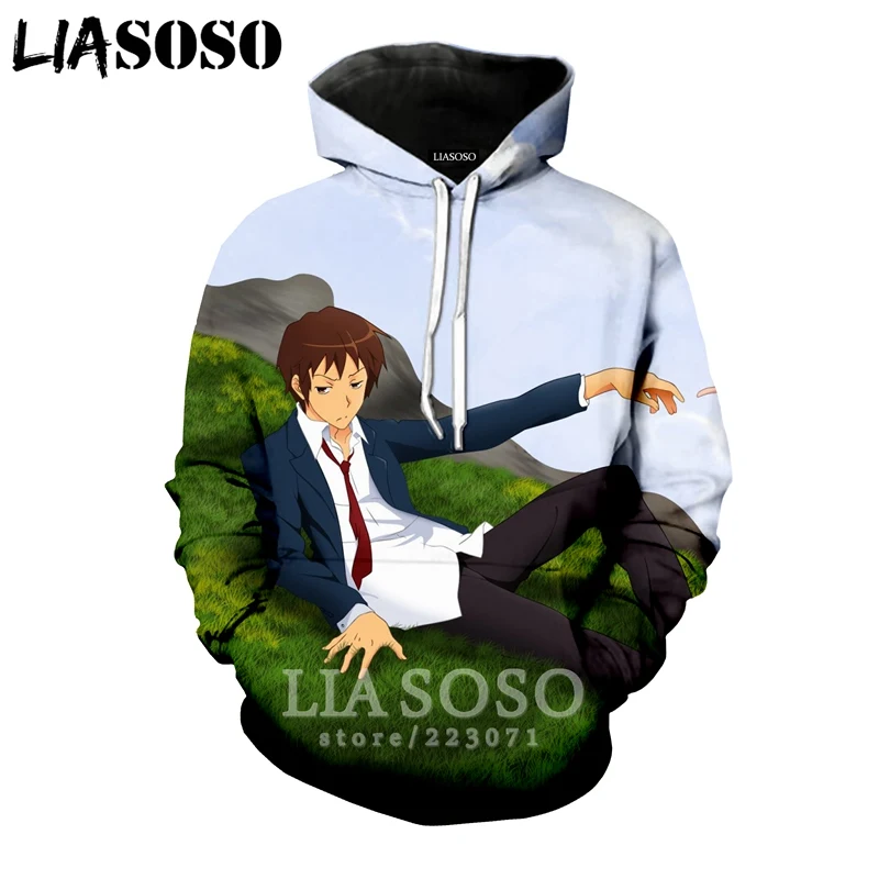LIASOSO/зимняя модная мужская и женская толстовка с 3D принтом аниме Меланхолия из