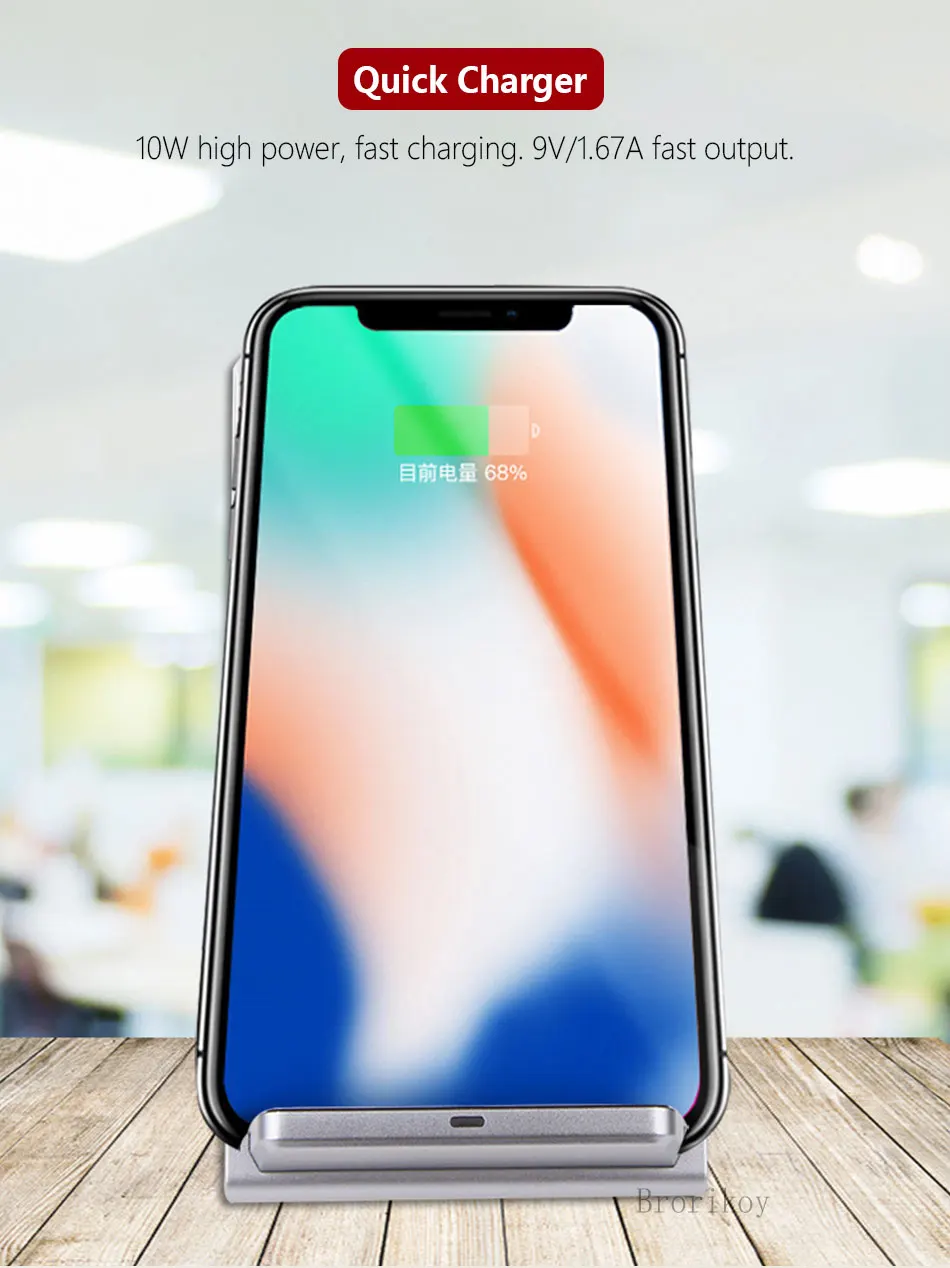 QI Беспроводное зарядное устройство док-станция для iPhone X Xs Max XR samsung Galaxy S8/S9 Note 8 Pad универсальное беспроводное зарядное устройство для телефона Быстрая зарядка