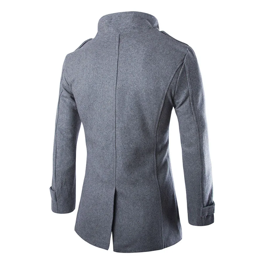 2015 Зимние мужские Шерстяные гороха пальто бизнес случайный мужской пиджак