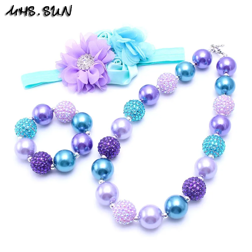 Оптовая продажа набор украшений MHS.SUN яркие фиолетовые и синие цветочные повязки