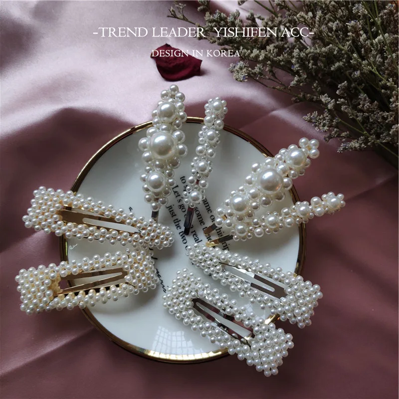 Fashion Jewelry Unique Style Pearls Duckbill Hair Clip Pin Ornament Wedding Accessories Tiara for Women Girls | Украшения и