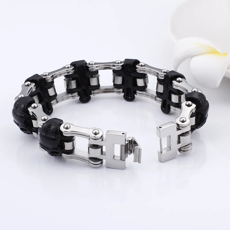 Мужские браслеты с подвесками KALEN готический череп нержавеющая сталь цепочка