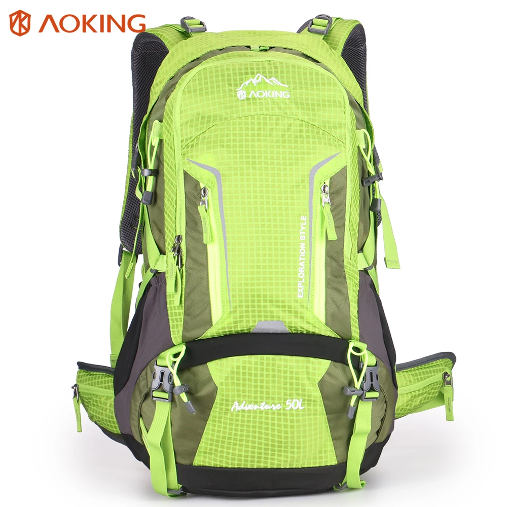 Aoking 50L походный рюкзак с пряжкой комбинированный SOS свисток Съемная сетчатая Подушка и светоотражающие полосы сумки(дождевик