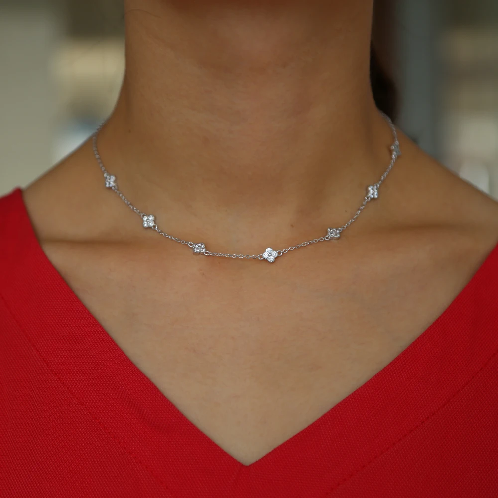 Лидер продаж Качество Святого Валентина нежное ожерелье капли циркониевые бусы