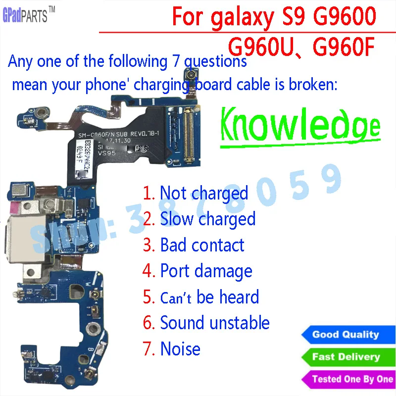 Для samsung galaxy S9 G9600 док-станция для зарядного устройства USB разъем Flex кабельная гибкая лента