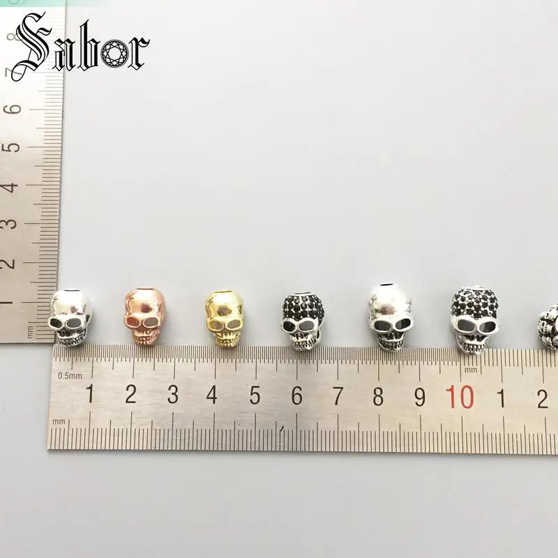 Женские бусины очаровательные черепа серебряного цвета ювелирные изделия с