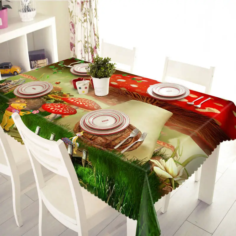 3D скатерть с мультяшным рисунком совы полиэфирная Пылезащитная украшение для