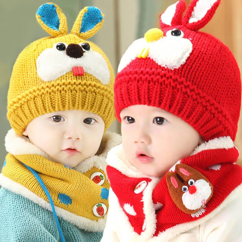 Шапка и шарф Детские 2 шт./компл. вязаные плотные | Детская одежда обувь