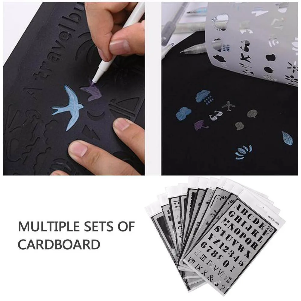 Горячая 12/20 шт пули журнал трафарет набор пластиковый планировщик шаблон чертежа