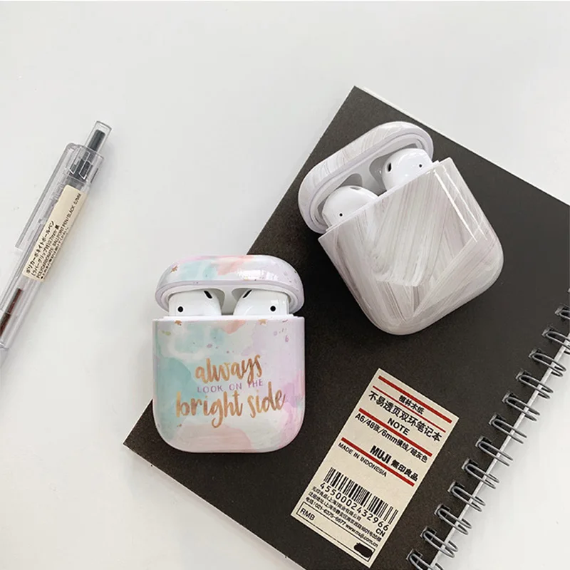 Модный градиентный мраморный чехол для Apple Airpods, милый Жесткий Чехол для наушников Airpod, чехол для наушников, защитный чехол