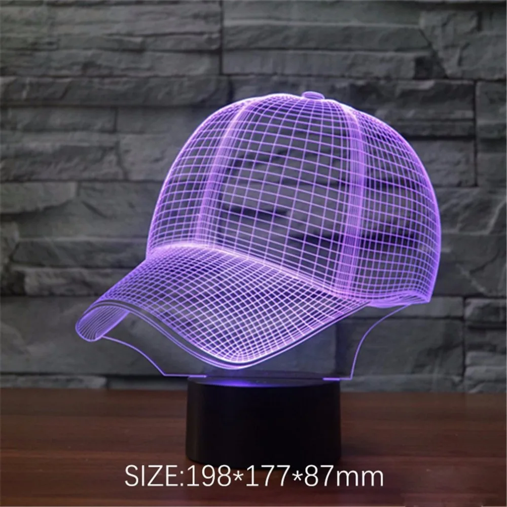 Бейсболка 3d свет светодио дный Красочный светодиодный визуальный подарок