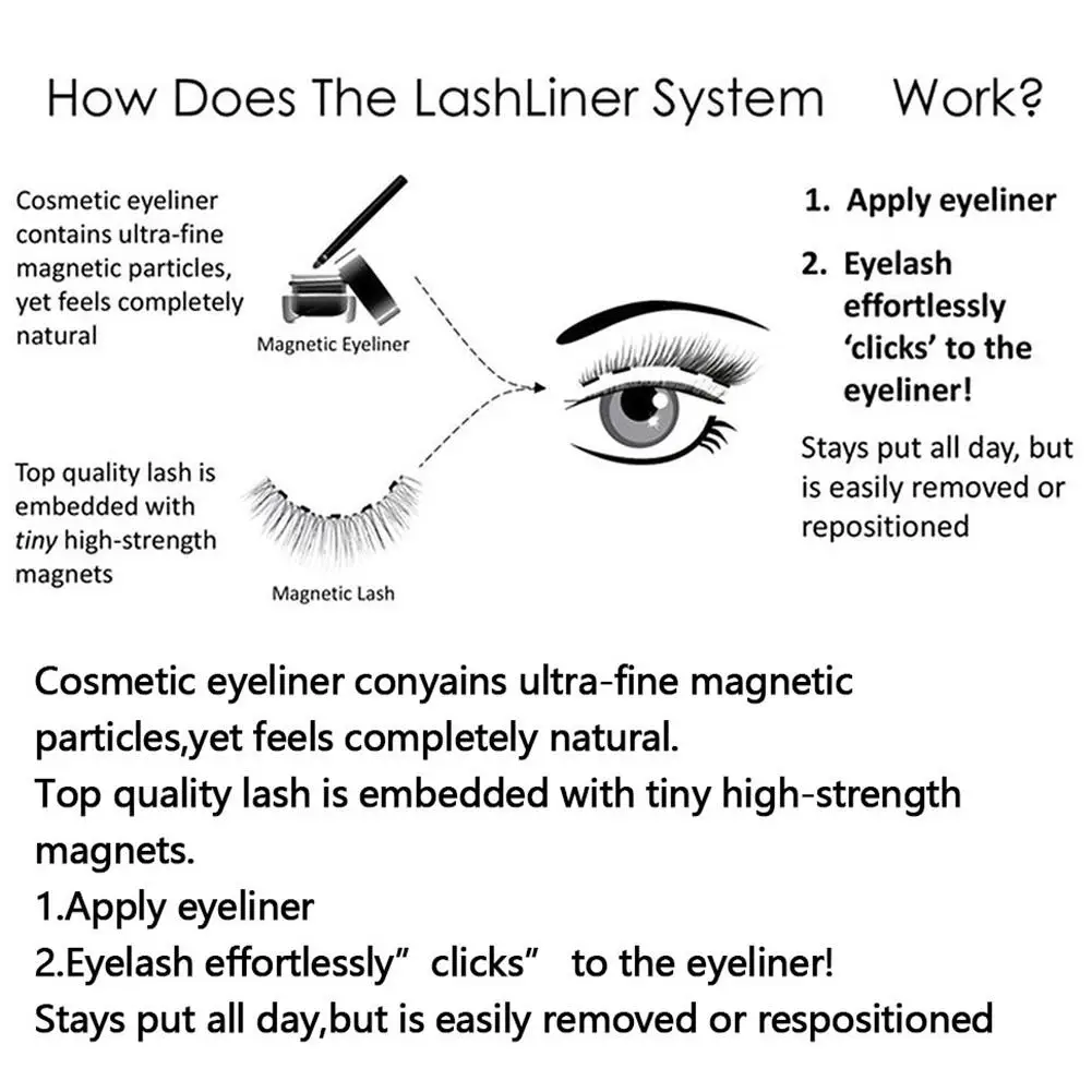 Новинка Магнитная жидкая подводка для глаз 1 пара пять магнитных накладных