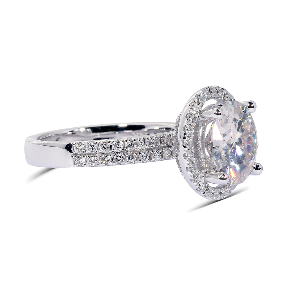 Женское Обручальное кольцо с муассанитом под белое золото 585 пробы|Кольца| |