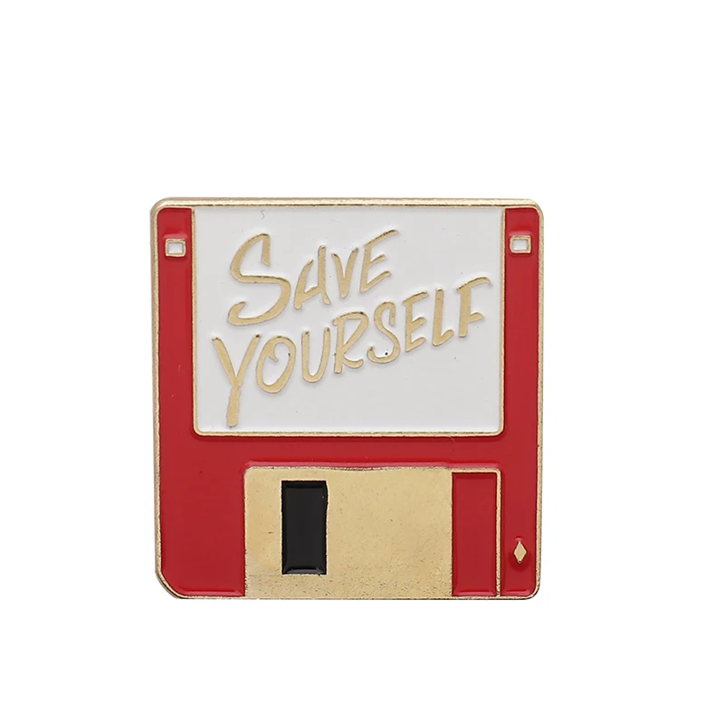 Save USB флэш-диск сохранение виниловой пластинки пишущая машинка эмалированная булавка заказной мешочек для брошек одежды нагрудная булавка винтажный значок Забавный ювелирный подарок - Окраска металла: Save