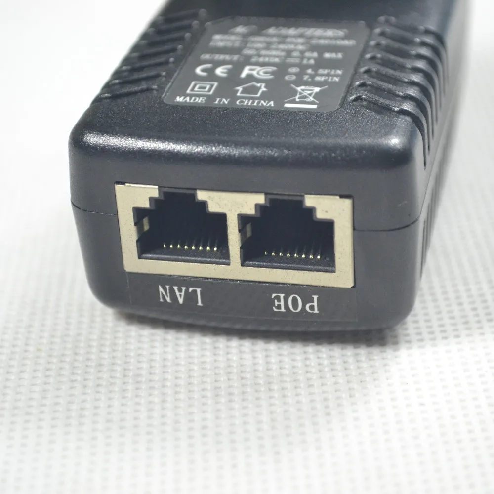 DC 24 В 1A PoE инжектор питания через Ethernet адаптер со светодиодный индикатор питания для поддержки POE устройства США ЕС для ip-камеры