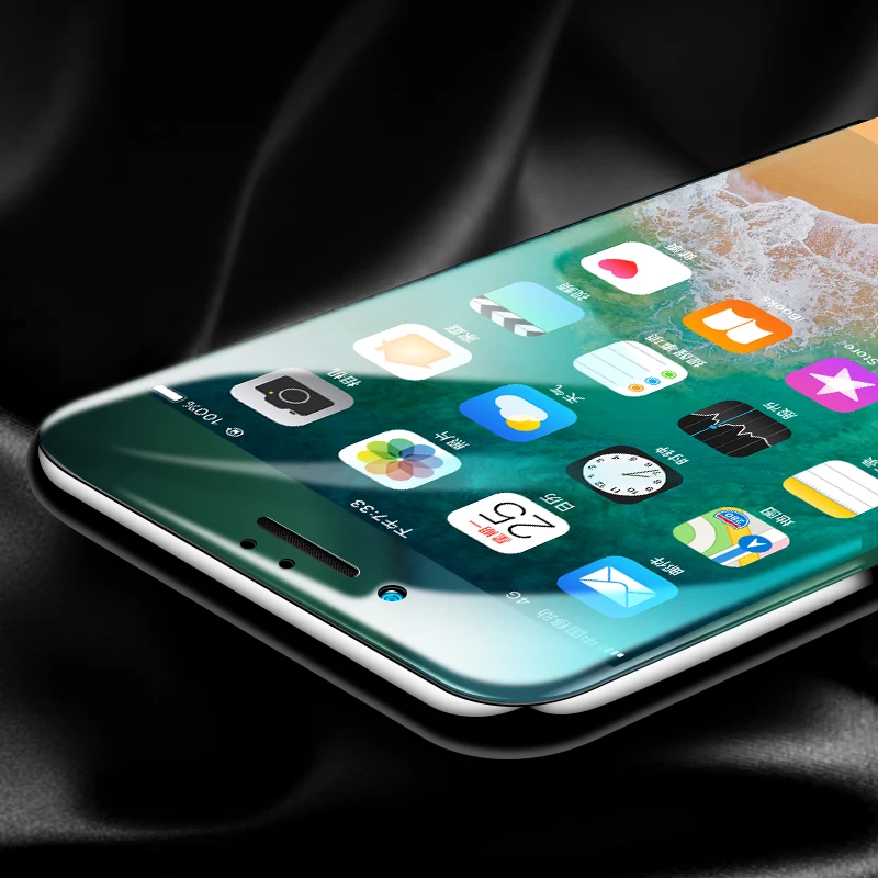 6D полноэкранная Защитная пленка для iPhone X 8 P 7 p защитное стекло 9H-hard 4D Edge полное