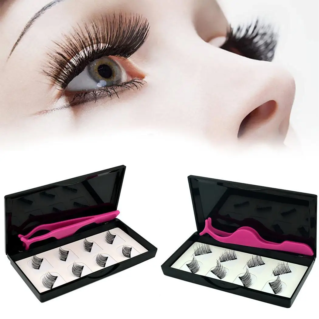 Модные толстые мягкие удлиненные 3D Поддельные ресницы магнит для глаз 001 002 003 004