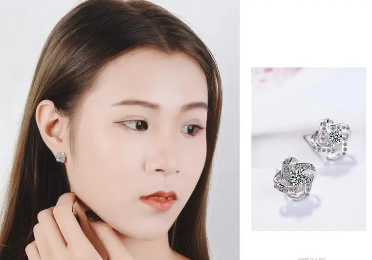 Bijoux(украшения своими руками) наборы свадебных ювелирных изделий 925 пробы серебро длинное крупное Клевер колье циркония серьги для Для женщин подарок