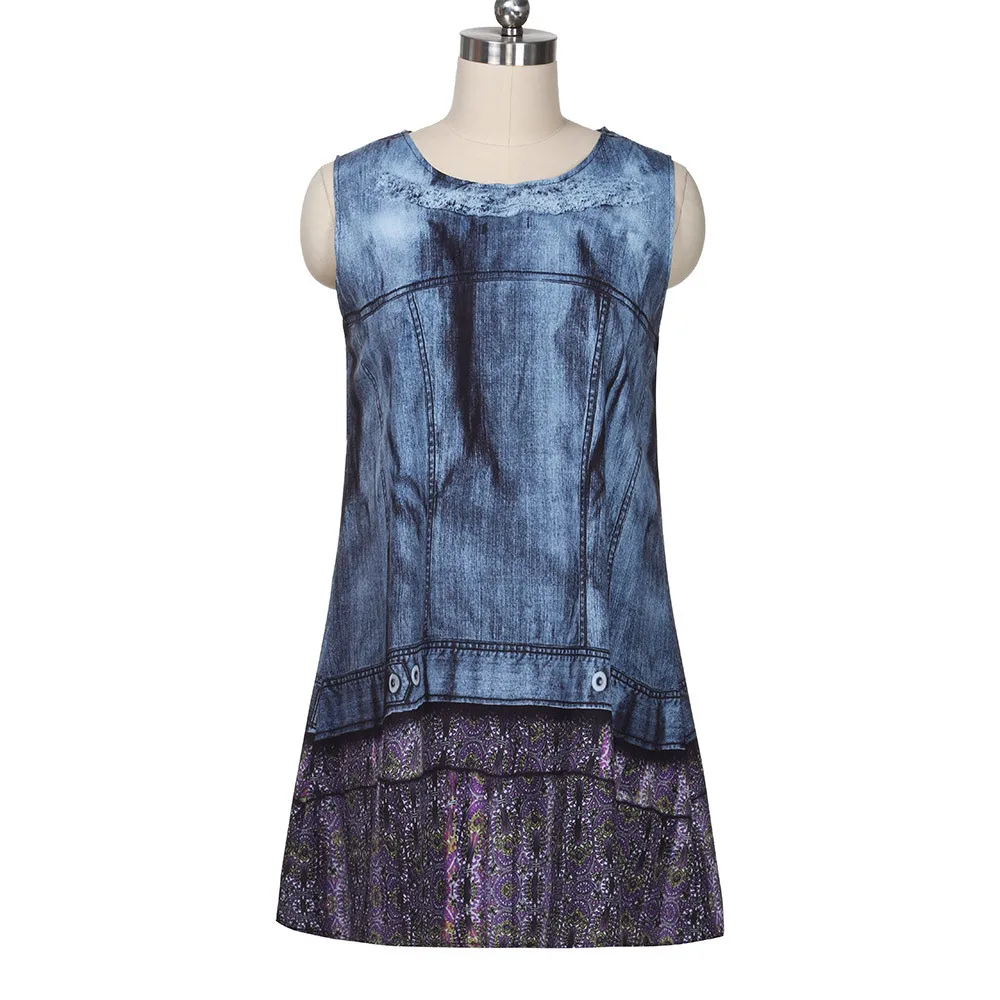 Женское платье мини JAYCOSIN винтажное пляжное без рукавов с принтом 4|Женские