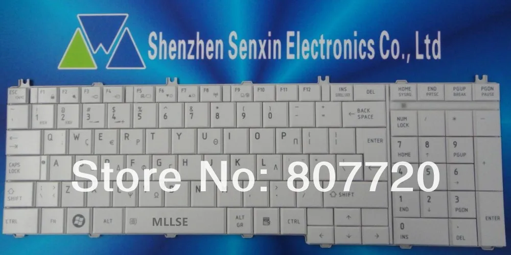 Греческая клавиатура GK для TOSHIBA C650 C655 L650 L655 L670 L675 L750 L660 C660 T350 B350 L775.white MP-09M86GR65281