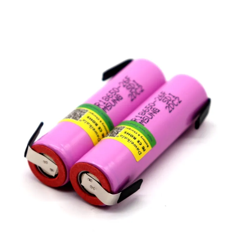 Защищенный 18650 3,7 V 2600mAh перезаряжаемый аккумулятор для Samsung батареи ICR18650-26F промышленного использования+ DIY Nick