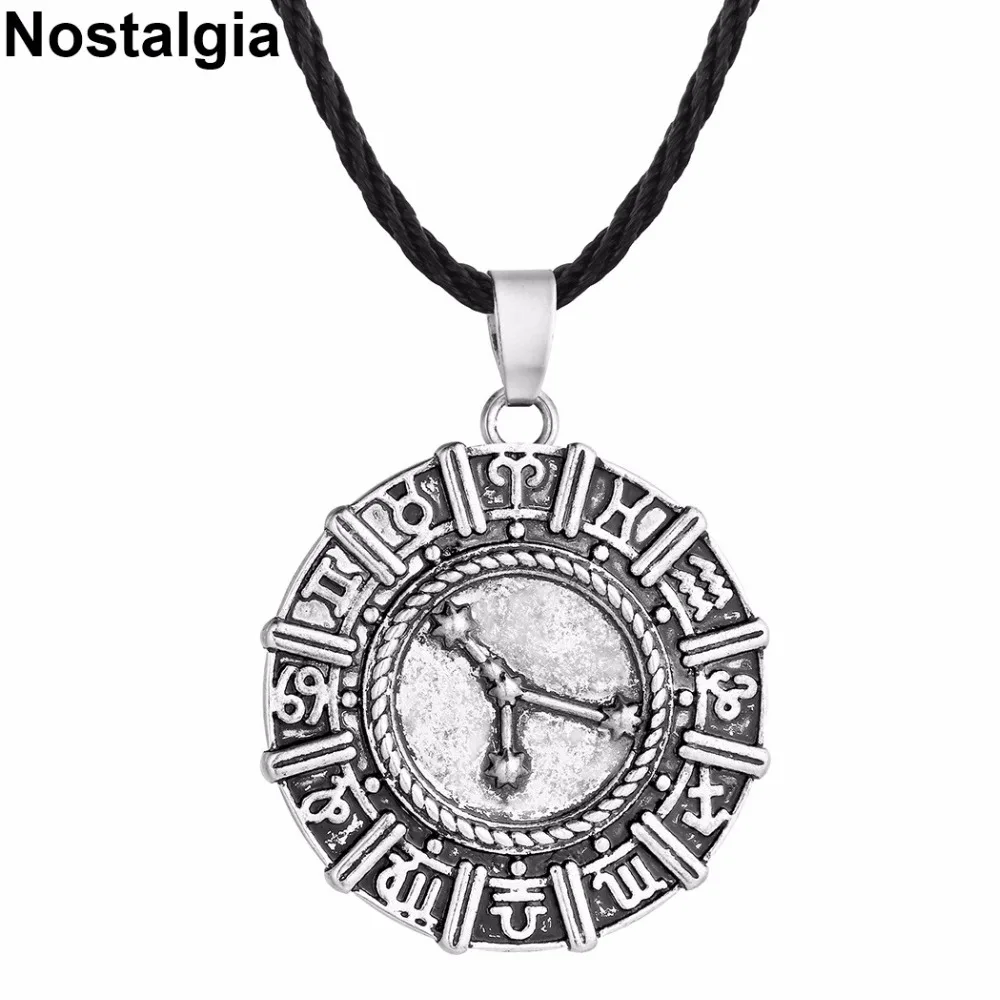

Nostalgia Punk Rock Zodiac Necklace Star Constellation Horoscope Astrology Birthday Gift For Men Women Pendants