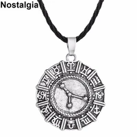 nostalgia punk rock zodiac necklace star constellation horoscope astrology birthday gift for men women pendants