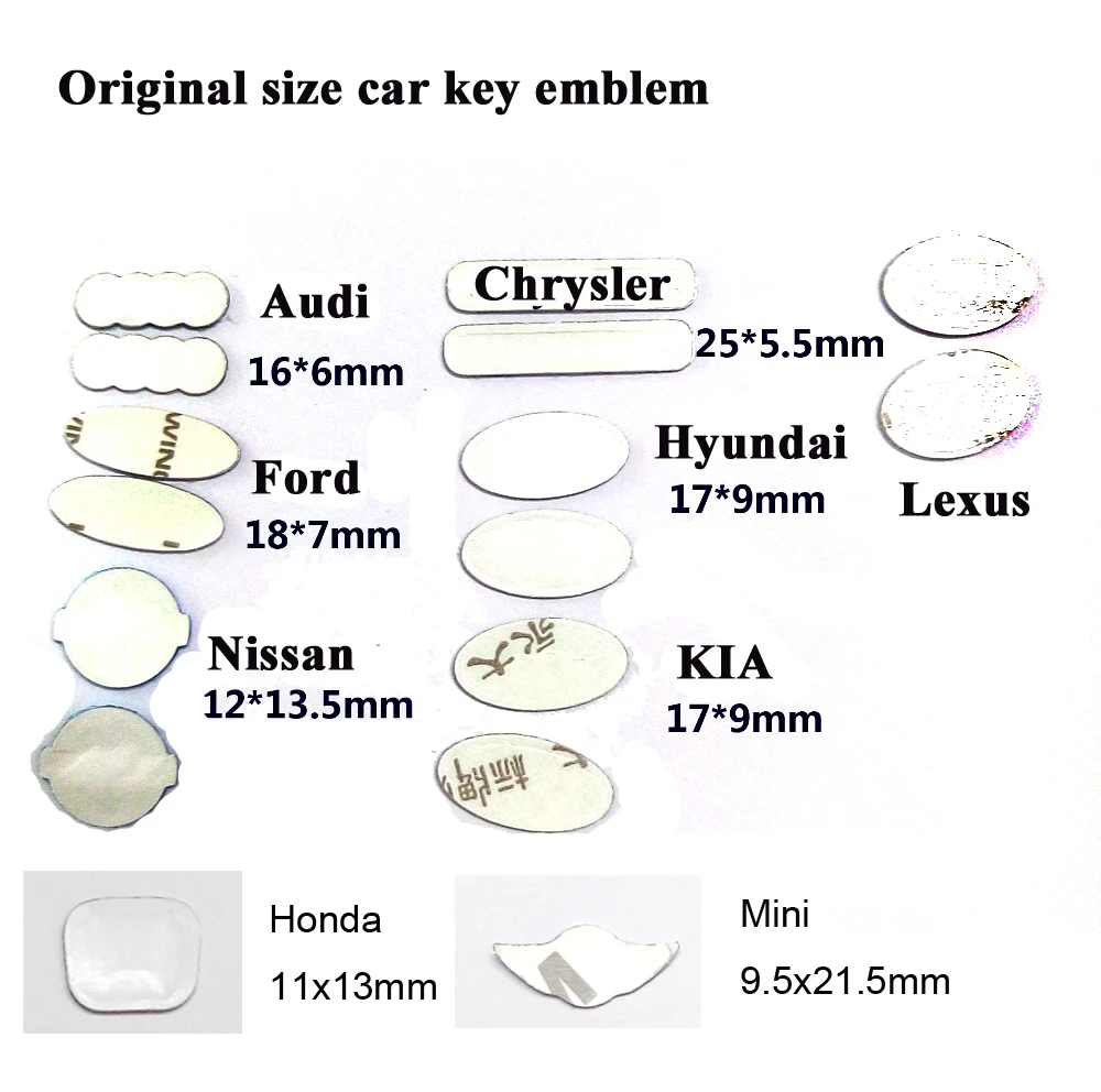 Оригинальный размер автомобиля ключ Логотип автомобиль Брелок для ключей с