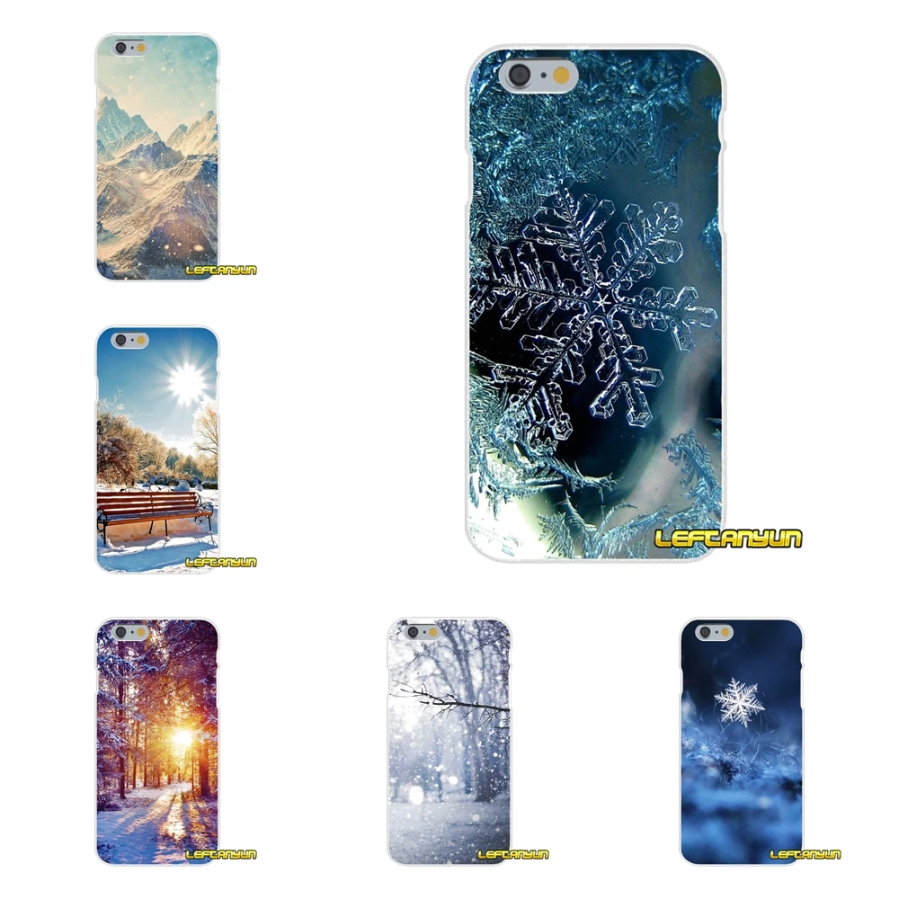 Зимние Снежинка Тонкий силиконовый чехол для iPhone X 4 4S 5 5S 5C SE 6 S 7 8